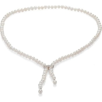 Image 1 of Swan Колие със сладководни бели перли 7-8мм и сребърна панделка R7L80NW Swan