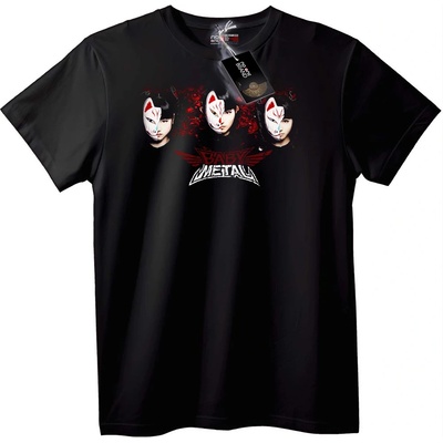 NOONEBRAND Тениска Baby Metal Лисича Маска - XL, White