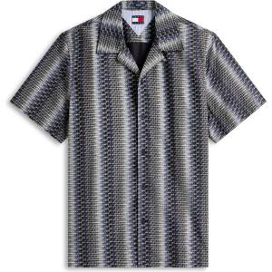 Tommy Hilfiger Риза с къс ръкав Tommy Jeans Men's Patterned Short Sleeve Shirt - Black Aop