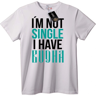 NOONEBRAND Тениска Не съм сам, имам Буда - 3XL, White