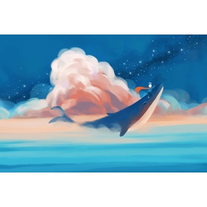 DIMEX ART Флизелинов фототапет дете язди кит 375 x 250 см