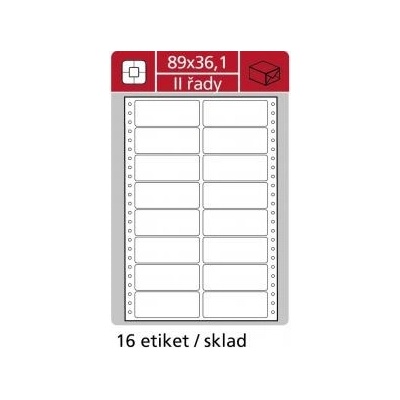 Etikety tabelačné 89x36,1mm APLI 2 radové