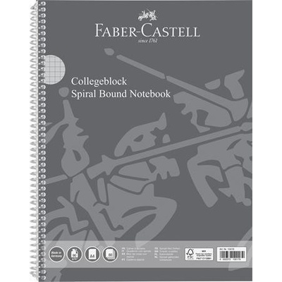 Faber Castell Spirálový sešit A4 čtverečkovaný perforovaný děrovaný