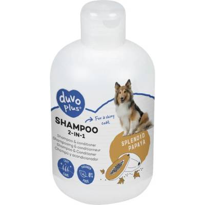 Duvo Plus 2-in-1 dog shampoo and conditioner with papaya - Шампоан и балсам в 1 за кучета, с папая, 250 мл