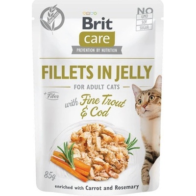 Brit Care Cat Fillets in Jelly Fine Trout & Cod 24 x 85 g