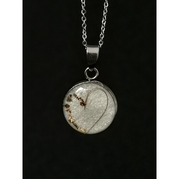 Meganflo Малък медальон с кърма и коса сърце