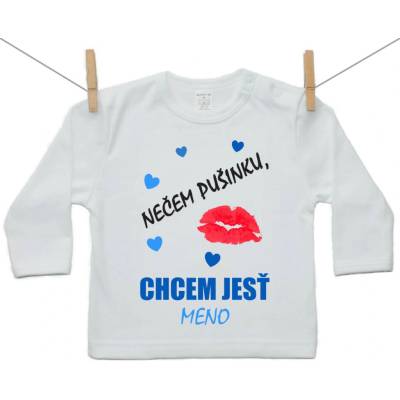Boodyy tričko s dlhým rukávom Nečem pušinku chcem jesť