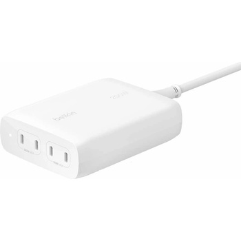 Belkin Boost Charge Pro 4-Port GaN Charger 200W - захранване за ел. мрежа за лаптопи, смартфони и таблети с 4xUSB-C изходи с технология за бързо зареждане (бял)