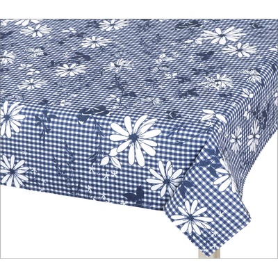 Brotex Obrus modrá kocka s kvetom 70x70cm