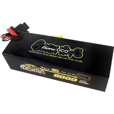 Gens ace tattu Батерия 4 клетки Gens ace G-Tech 8000mAh 14.8V 100C 4S2P Lipo Battery Pack with EC5-Bashing Series GEA8K4S10E5GT (GEA8K4S10E5GT)