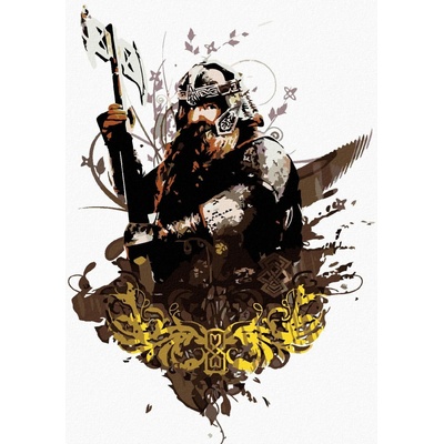 Zuty Malovaný gimli pán prstenů 40 x 50 cm vypnuté plátno na rám 8596530237655