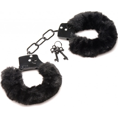 Master Series Cuffed in Fur Furry Handcuffs Black