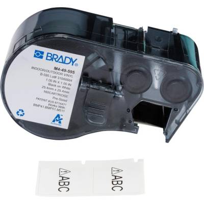 Brady M4-49-595 / 176806, 25.40 mm, Vinyl, черно копиране / бял фон (176806)