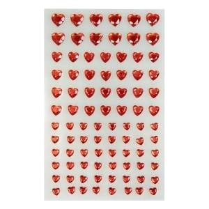 Arpex Heart-shaped Self-adhesive Crystals (84 pcs) Red (WA8922)