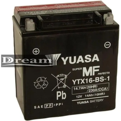 YUASA AGM 12V 14Ah left+ YTX16-BS-1