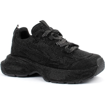 Дамски спортни обувки от еко кожа и текстил с камъни