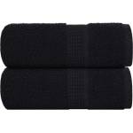vidaXL Кърпи за гости FROGN 2 бр. Черни 30x50 см 360 г/м2 (136947)