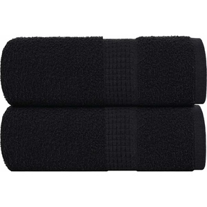 vidaXL Кърпи за гости FROGN 2 бр. Черни 30x50 см 360 г/м2 (136947)