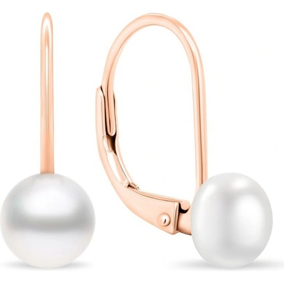 Brilio Silver Jemné bronzové náušnice s pravými perlami EA409R/410/411 0,8 cm