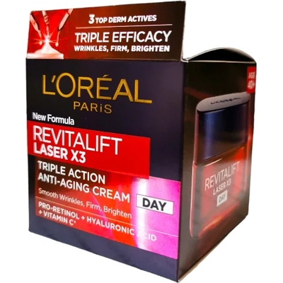 L'Oréal крем за лице, Revitalift, Laser x3, Triple action anti-aging, Дневен, 50мл