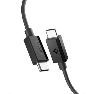 Spigen Кабел с бързо зареждане за устройства с USB-C порт - Spigen Essential USB-C to USB-C Cable 60W (200 см) (черен) (ACA08720)