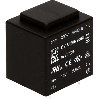 Hahn BV EI 306 2062 transformátor 2,6VA 230V//12V