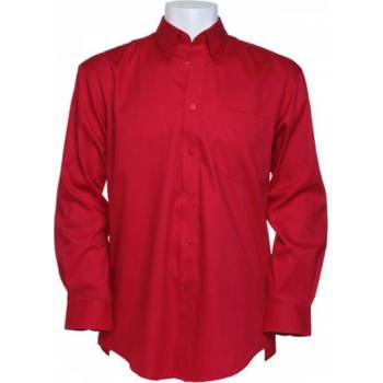 Kustom Kit pánská korporátní oxford košile s kapsičkou a dlouhým rukávem 85% bavlna Barva: Červená, Velikost: S = 37cm obvod límce K105