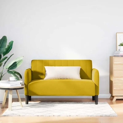 vidaXL Loveseat Sofa 109 cm samet žlutá