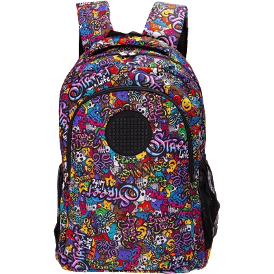 PIXIE CREW Ученическа раница Pixie Crew - Graffiti, с 2 отделения (PXB-16-52)