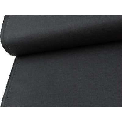 Mirtex Tkanina OXFORD LINEN 200/L99 Černá Melange šíře 160cm Zbytková metráž