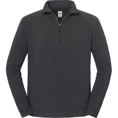 Fruit of the Loom ICONIC PREMIUM СУИТШЪР С ЦИП НА ЯКЕТО / Плътен памучен суитшърт с 1/4 цип - антрацит XXL (162288a3705)