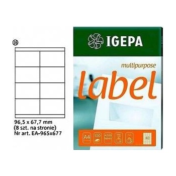 Igepa Group Mondi Labels A4 IGEPA 96.5 X 67.7 MM WHITE (100)