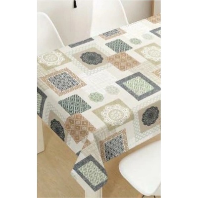 IMPOL TRADE Obrus PVC PR007 návin 20 m x 140 cm patchwork sivo-zelený