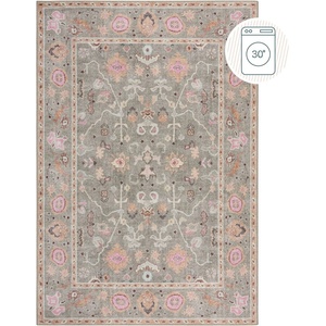 Flair Rugs Светлозелен килим подходящ за пране 190x290 cm Una Floral - Flair Rugs (503119379232)