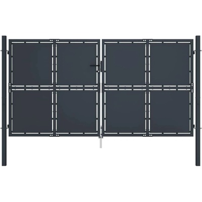 OMAXI Zahradní brána ocelová 300 x 175 cm antracitová 738077