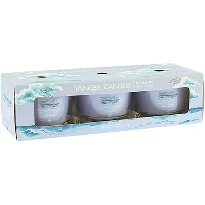 Yankee Candle Ocean Air вотивна свещ грlass 3 x 37 гр