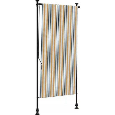 VidaXL Venkovní roleta, žluto-bílá, 120x270 cm, tkanina a ocel