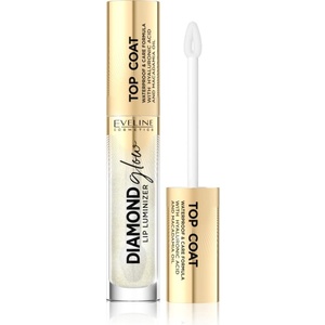 Eveline Cosmetics Diamond Glow блясък за устни с блестящи частици с хиалуронова киселина цвят 12 Top Coat 4.5ml
