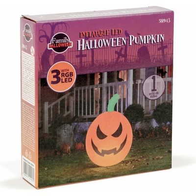 Nafukovacia RGB LED halloweenska tekvica - 40 cm