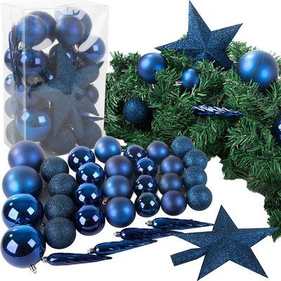 Verk 26169 Sada vánočních baněk s hvězdou 33 ks, tmavě modré – Zboží Mobilmania