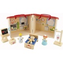 Teddies Domeček dřevěná nemocnice s doplňky 10 ks