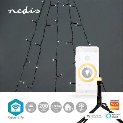 Smart LED vianočný reťaz NEDIS WIFILXT11W200 5x4m WiFi Tuya