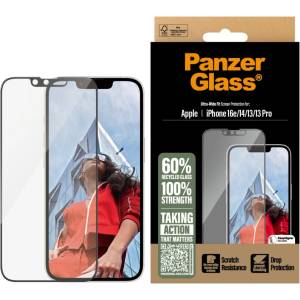 Panzer Стъклен протектор PanzerGlass за Apple iPhone 17E, iPhone 16E, 14, 13, 13 Pro, UWF, Прозрачен