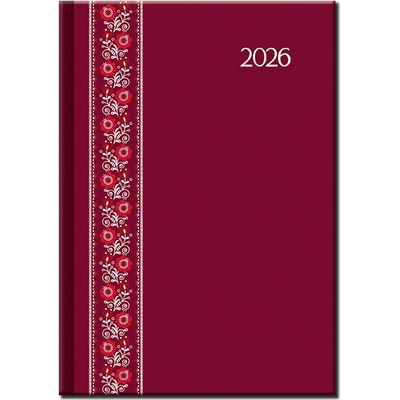 Folk A5 Denný 2026 červený