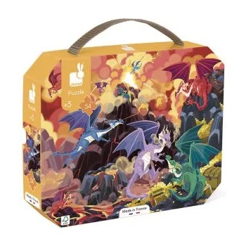 Image 1 of Janod - Детски пъзел в куфарче - Огнени дракони - 54 части (J02609)