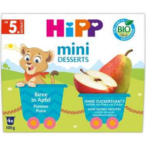 Hipp БИО десерт Круша и Ябълка 4х100г