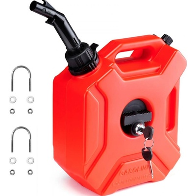 VEVOR Palivová nádrž s hubicou 1,3 galóna/5 l, s uzamykateľnou konzolou, pre motocykle, SUV, ATV, UTV