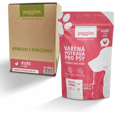 Yoggies Vařená potrava kuřecí maso s rýží 650 g
