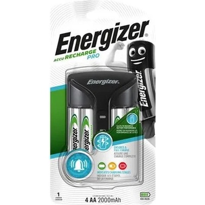 ENERGIZER Nabíjačka batérií, AA tužková/AAA mikrotužková, 4x2000 mAh AA (prednabité), s displejom, ENERGIZER "Pro"