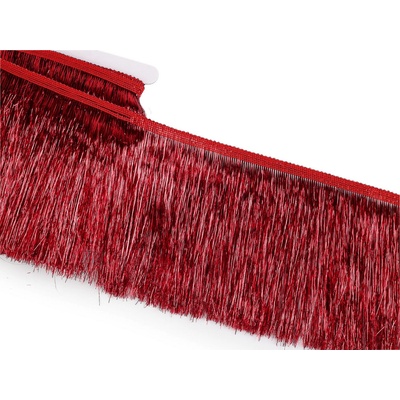 Třásně metalické husté šíře 15 cm, střední, 4 červená
